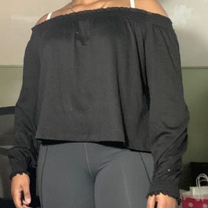 Black off the shoulder top